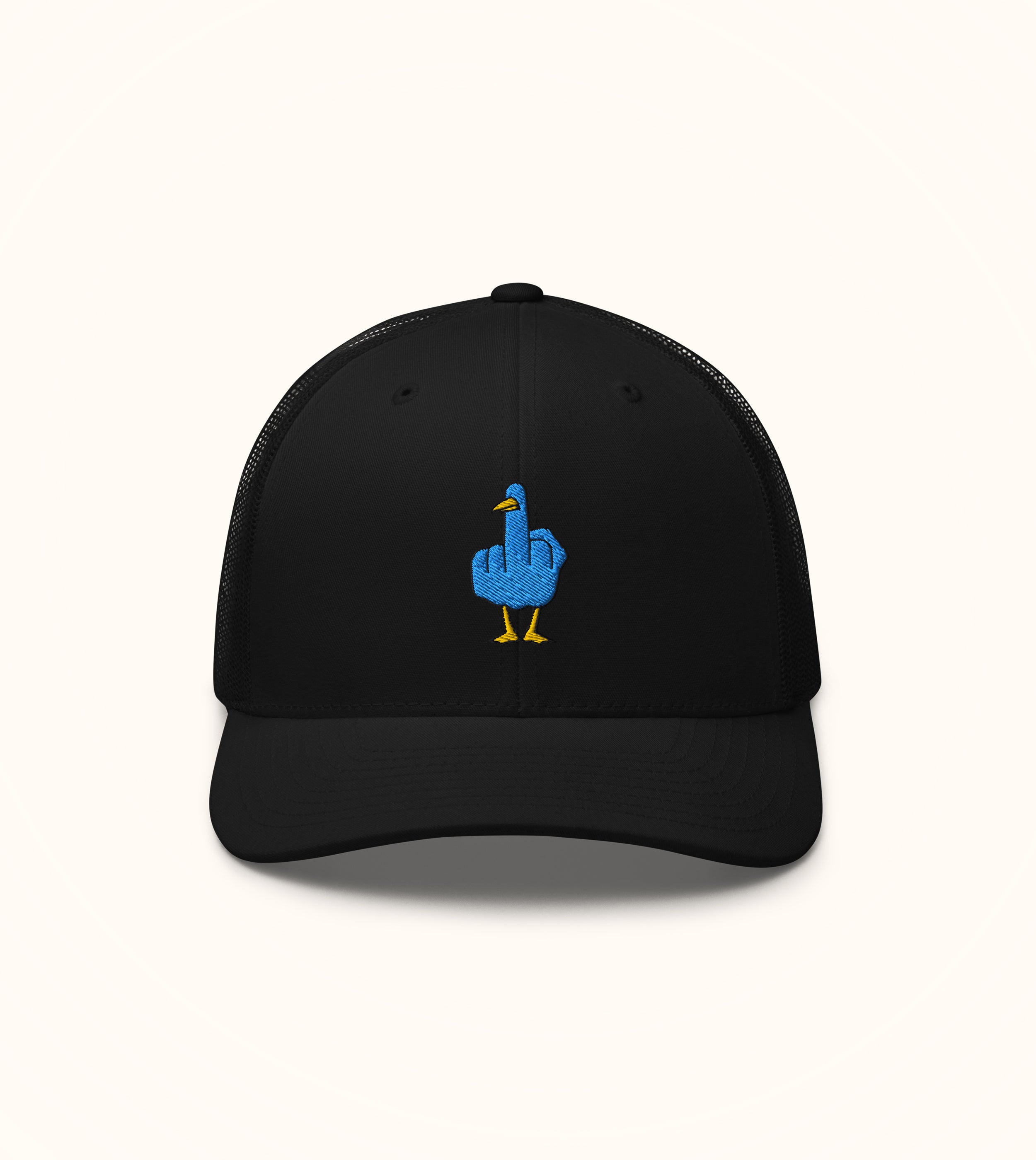 Birdflip® blackout mesh trucker snapback