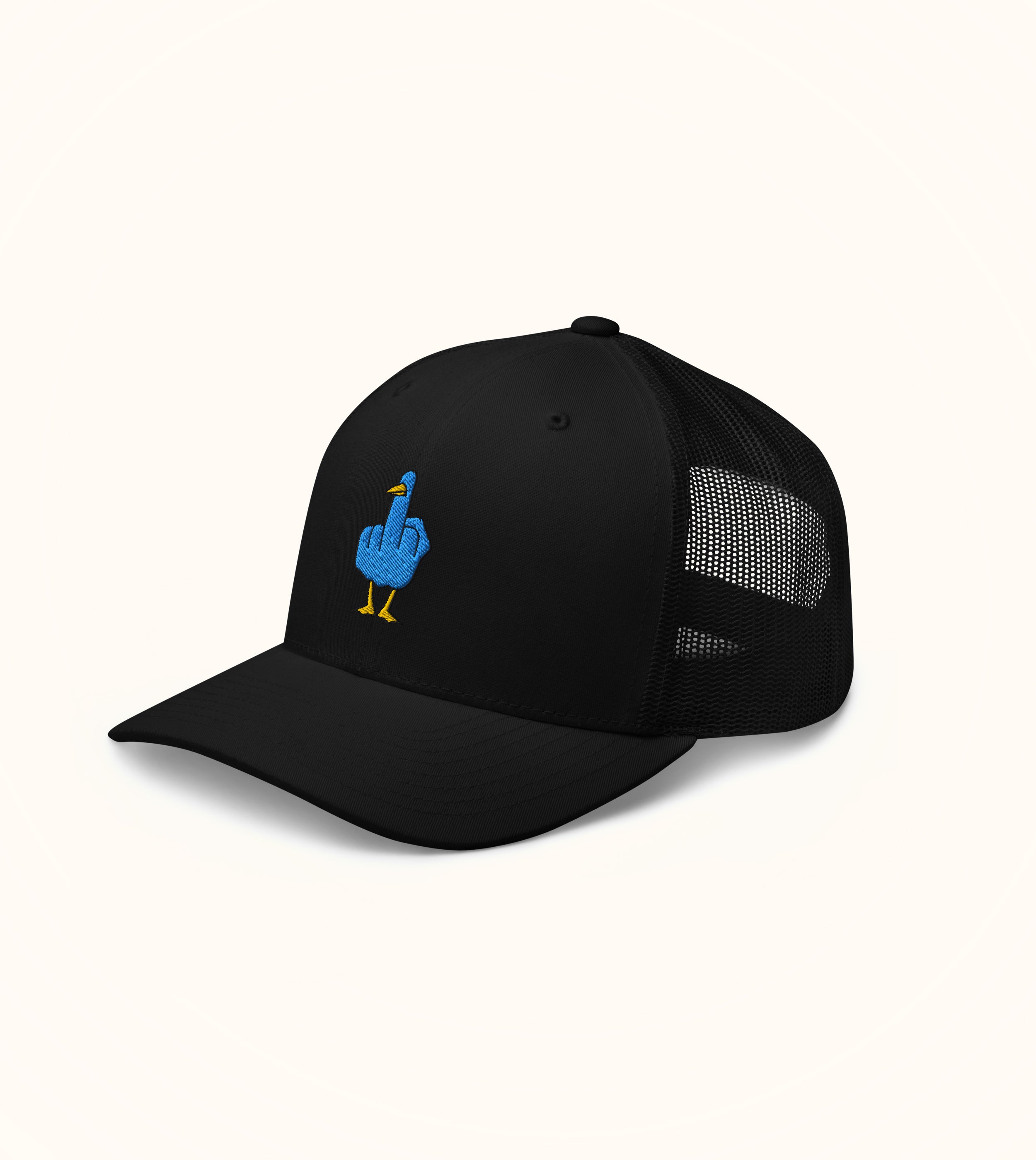 Birdflip® blackout mesh trucker snapback