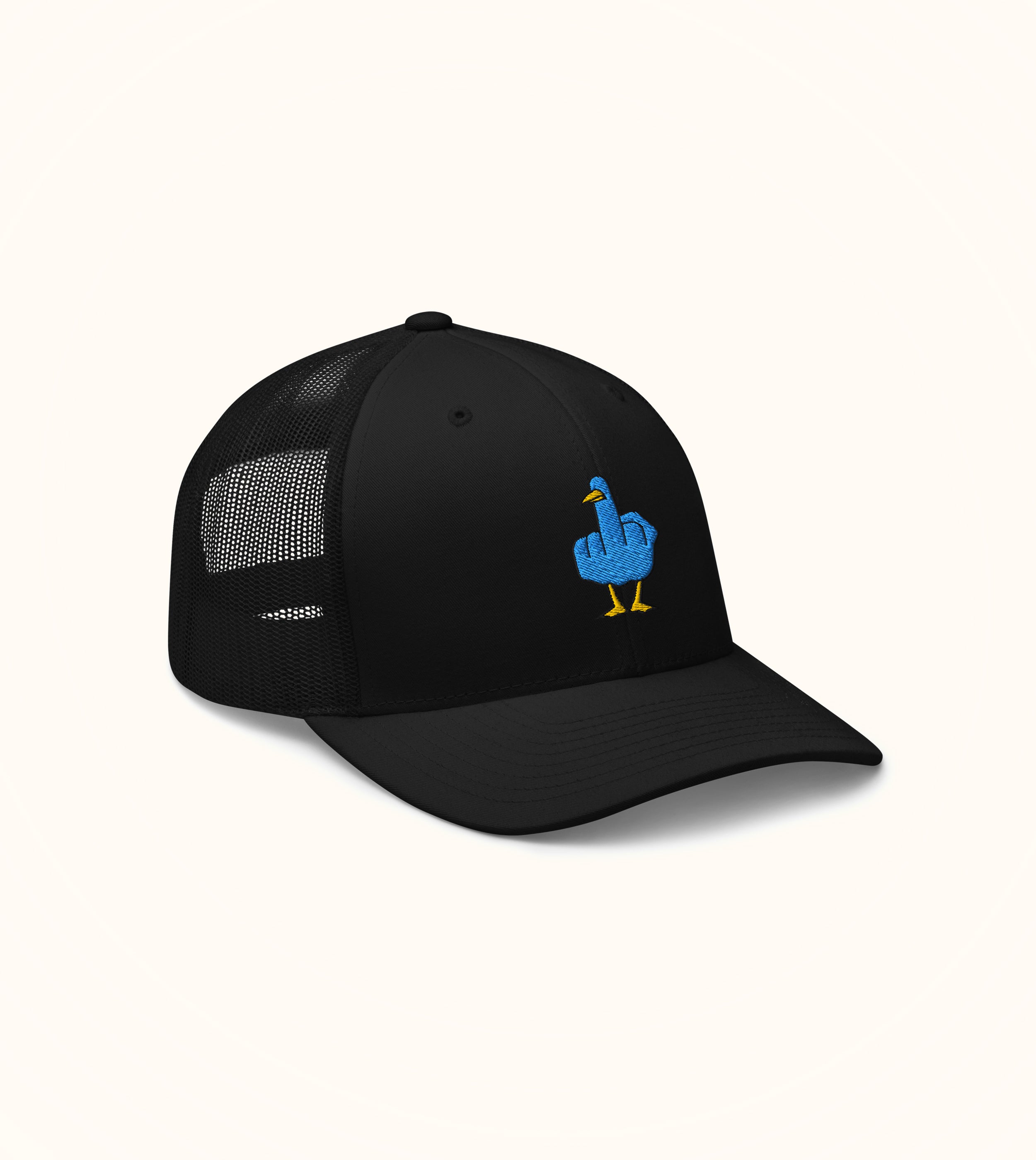 Birdflip® blackout mesh trucker snapback