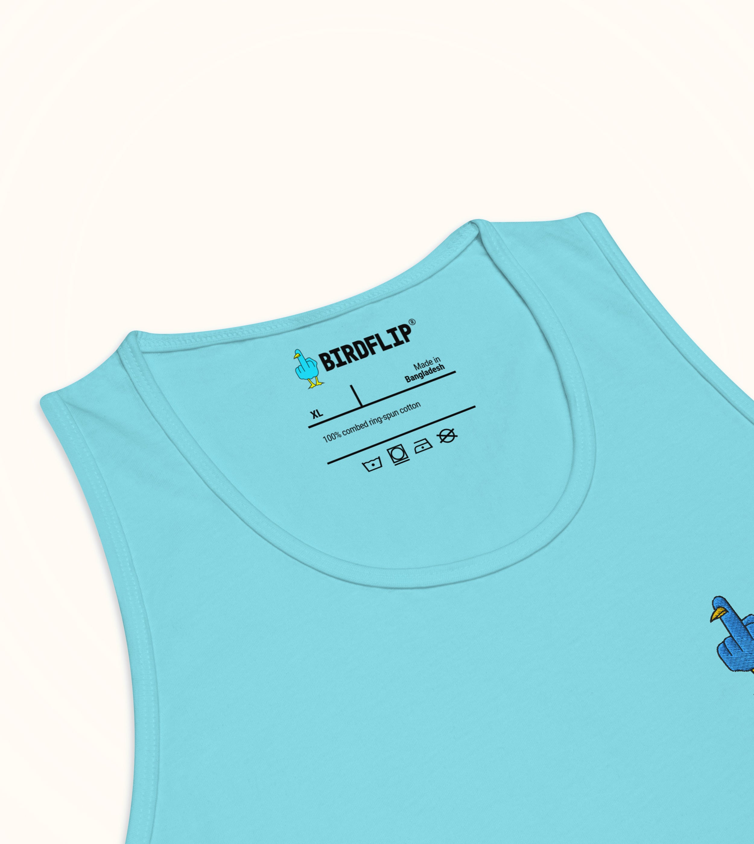 Birdflip® aqua embroidered tank