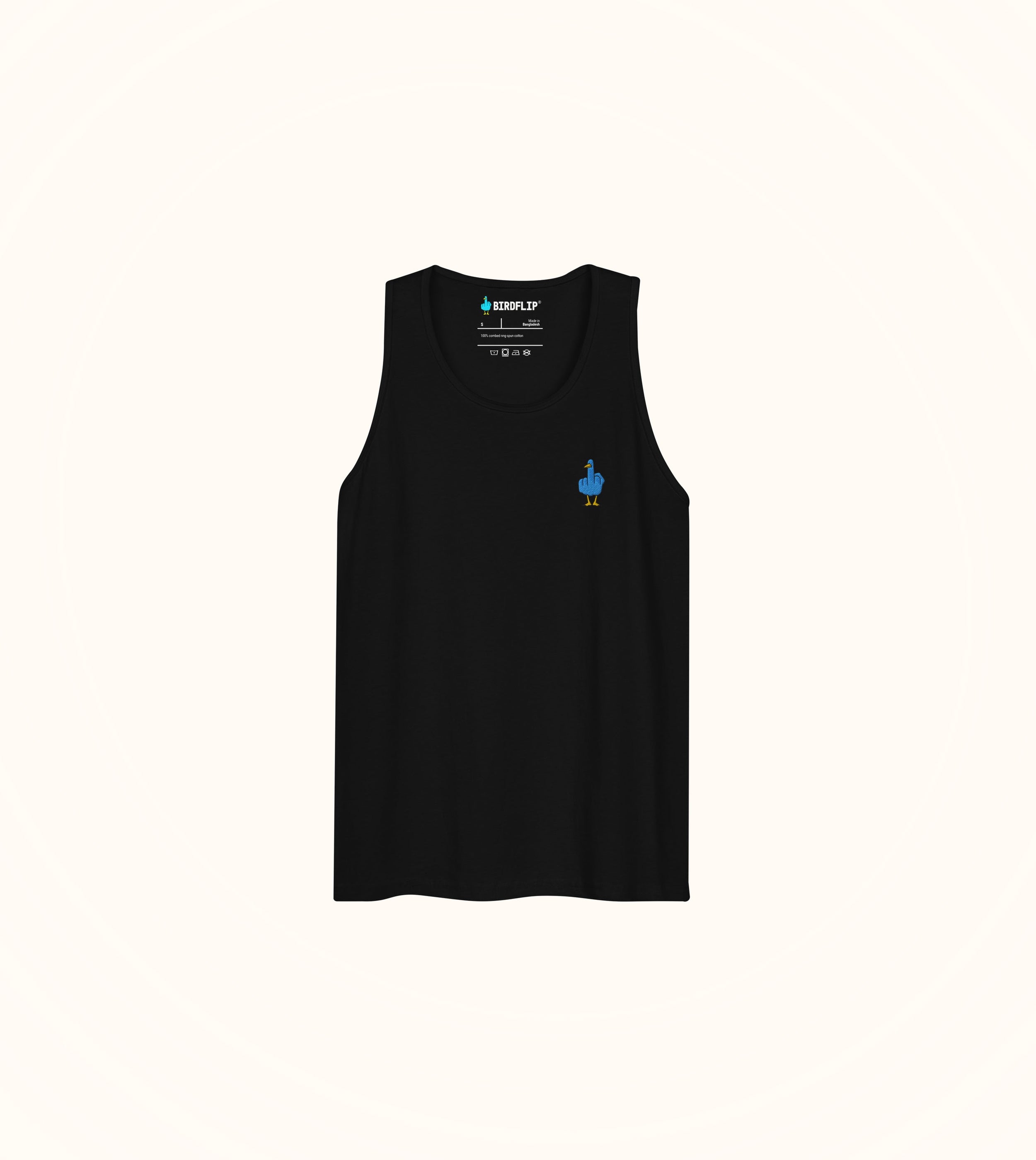 Birdflip® black embroidered tank