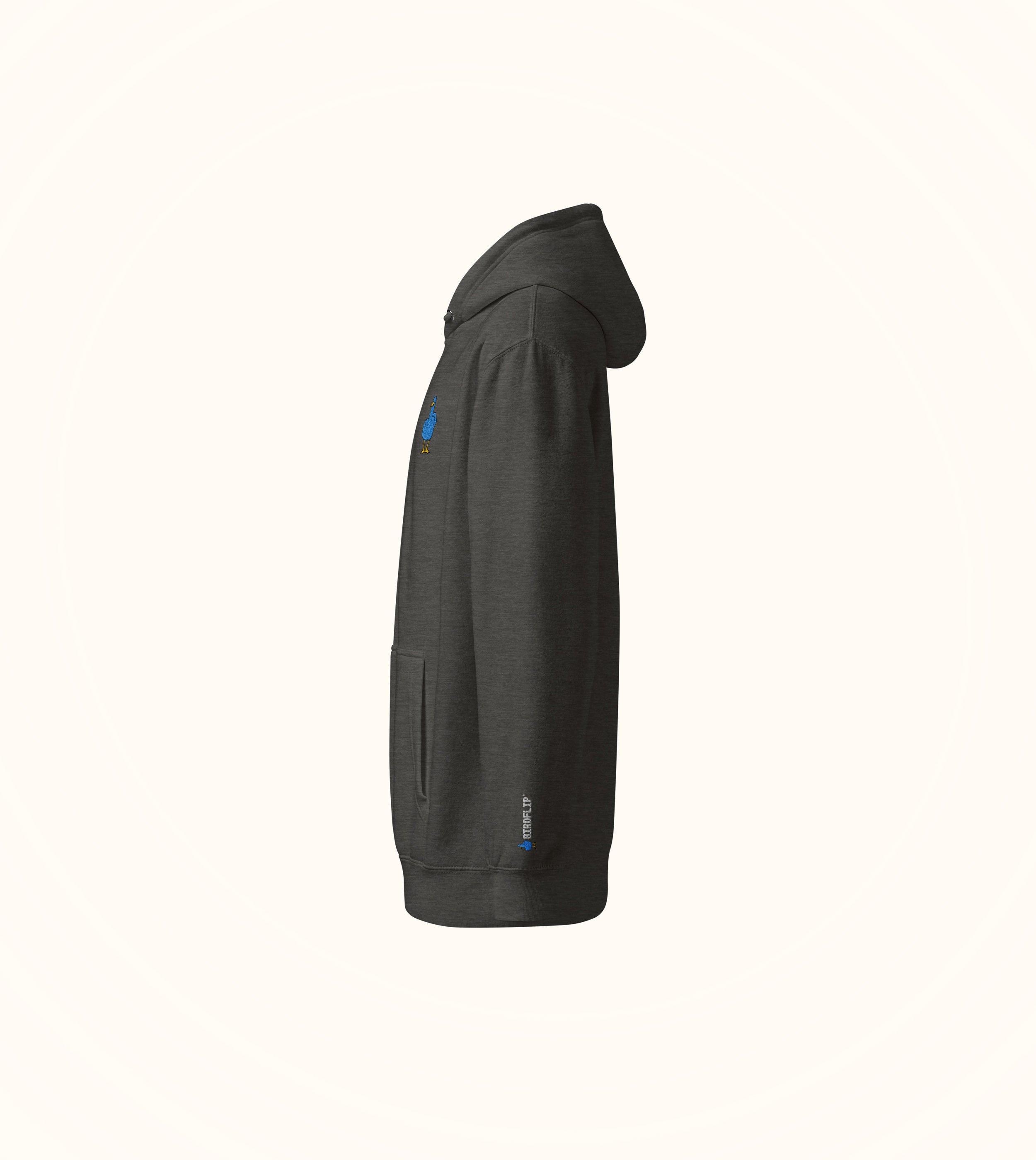 Birdflip® embroidered icon dark hoodie