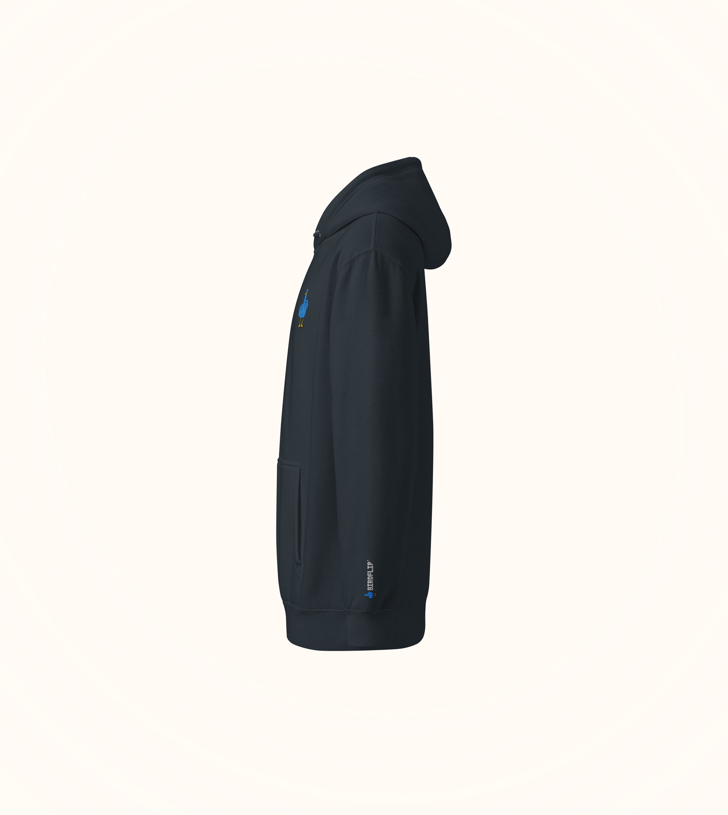 Birdflip® embroidered icon dark hoodie
