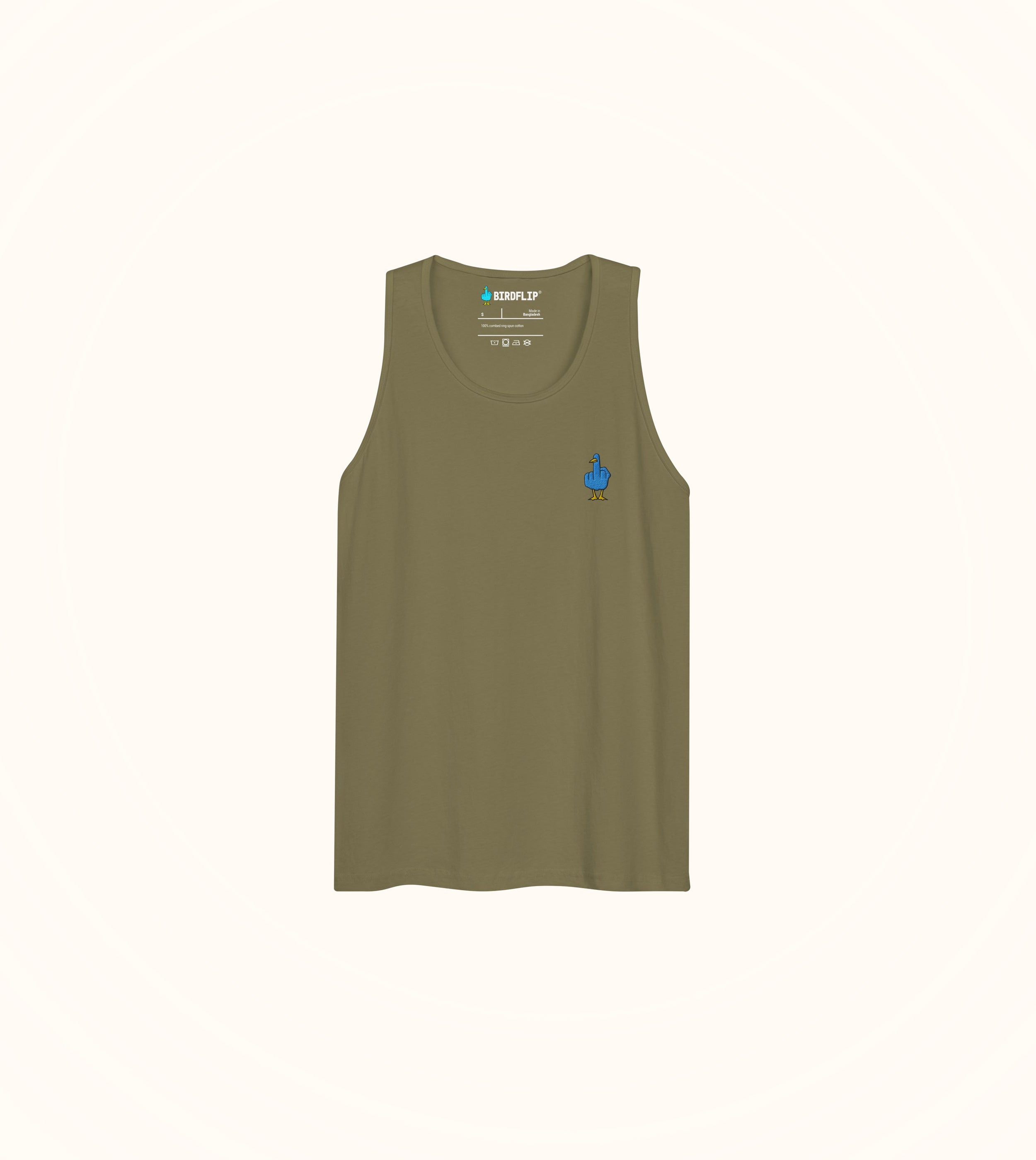 Birdflip® military green embroidered tank