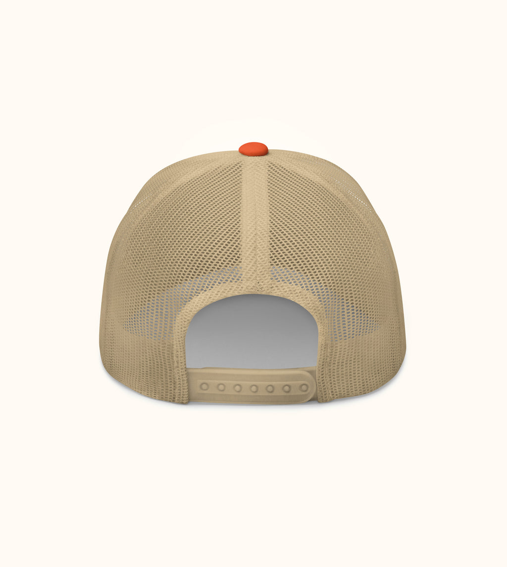Birdflip® orange upside mesh trucker hat