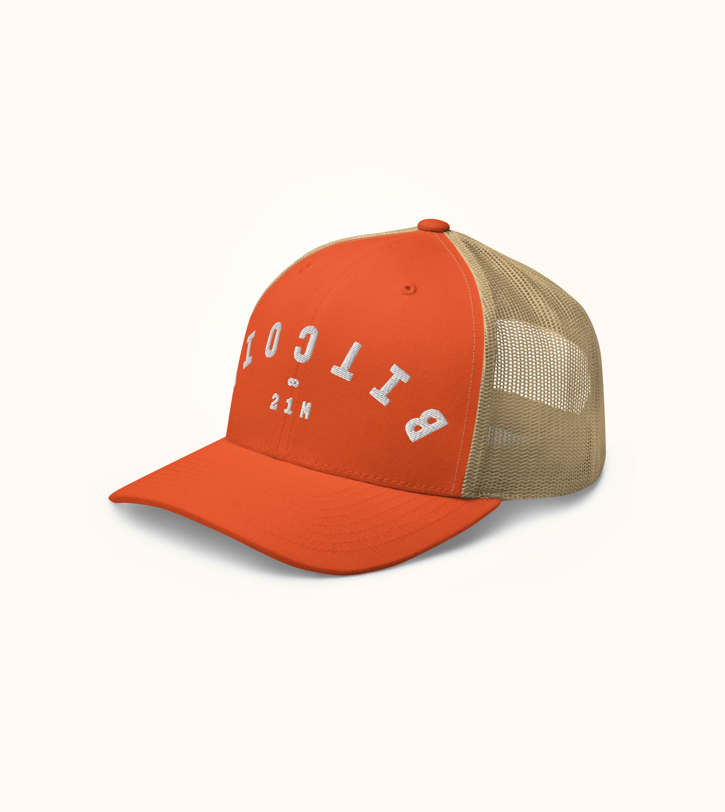 Birdflip® orange upside mesh trucker hat