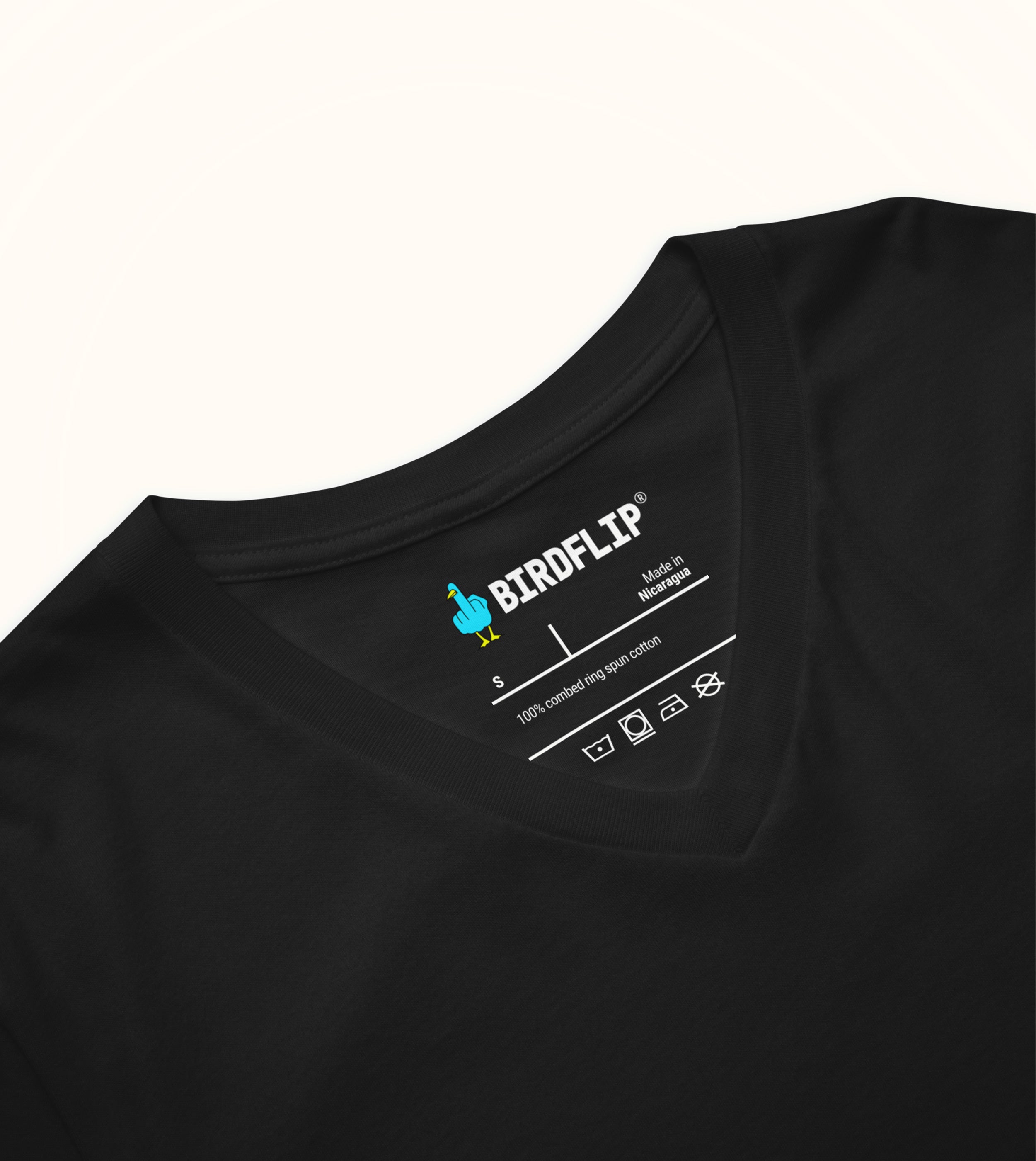 Birdflip v-neck tee
